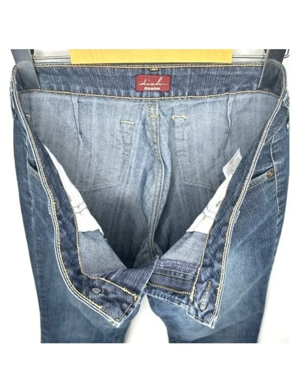 Vintage Dish Low Rise Flare Jeans Womens 31x34 Y2K Retro Stretch Canada Made
